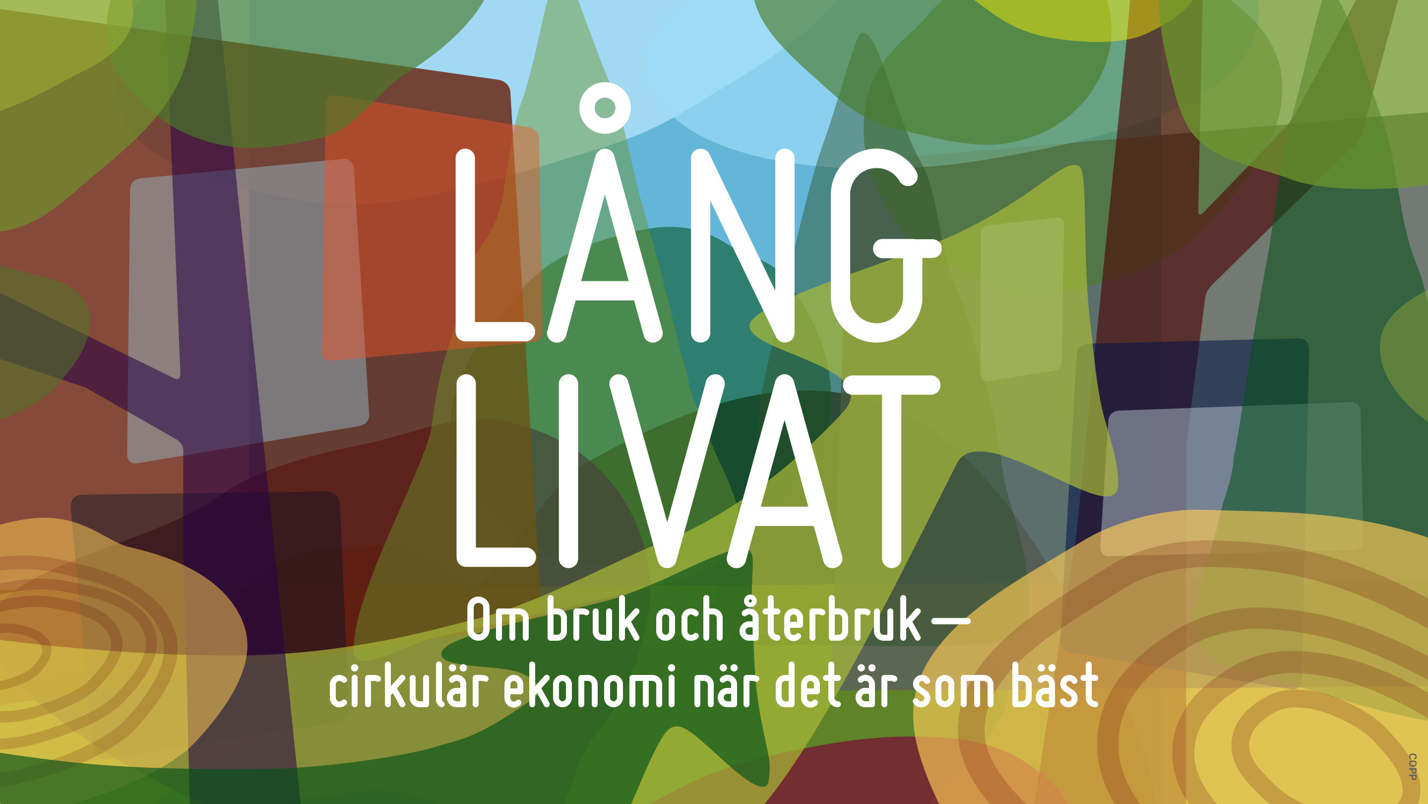 Färgade träd och text